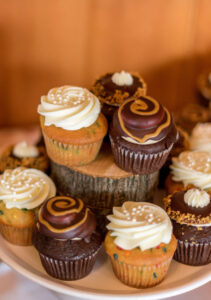 mini wedding cupcakes by Paulines Catering and Staffing in Natick, MA